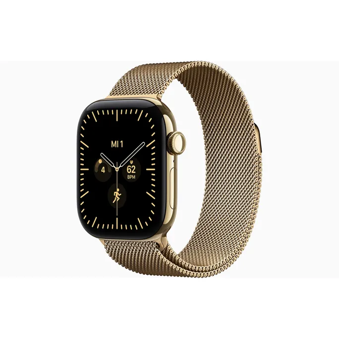 Apple Watch Series 12 GPS + Cellular 42mm Radiant Gold Titanium Case with Radiant Gold Milanese Loop