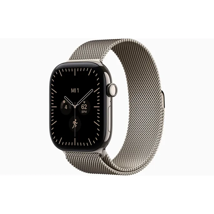 Apple Watch Series 12 GPS + Cellular 46mm Natural Titanium Case with Natural Milanese Loop - M/L