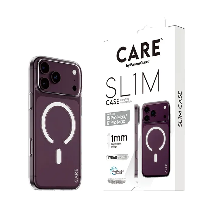 CARE by PanzerGlass SL1M Case Transparent m. Weiß MagSafe iPhone 18/17 Pro Max