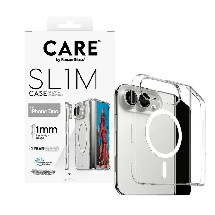 CARE by PanzerGlass SL1M Case Transparent m. Weiß MagSafe iPhone Duo