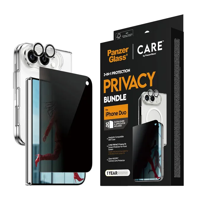 CARE by PanzerGlass 3-in-1 Flagship Privacy Set iPhone Duo