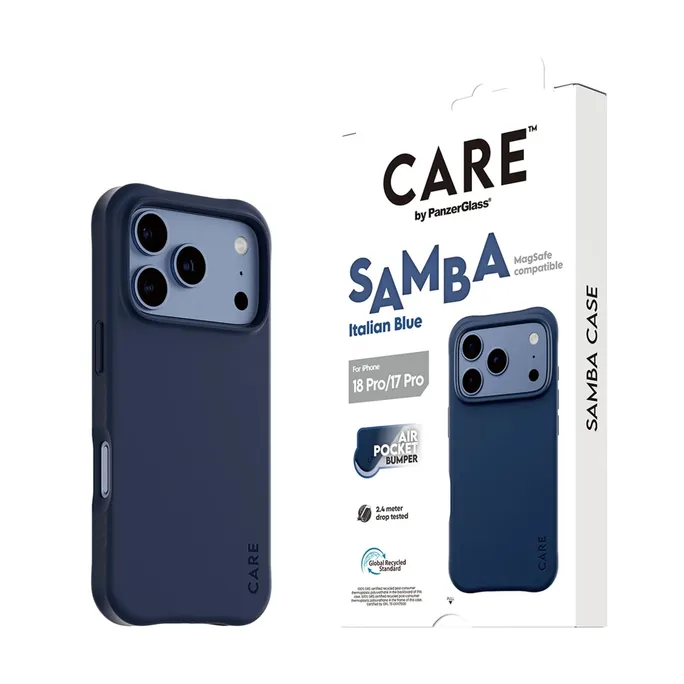 CARE by PanzerGlass Samba Case Italian Blue m. MagSafe iPhone 17/18 Pro