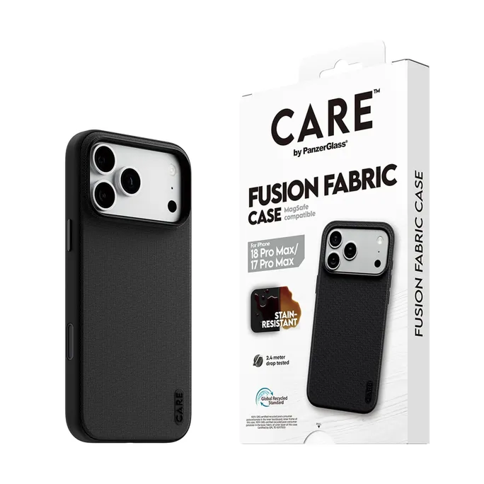 CARE by PanzerGlass Fusion Fabric Case Schwarz m. MagSafe iPhone 18/17 Pro Max