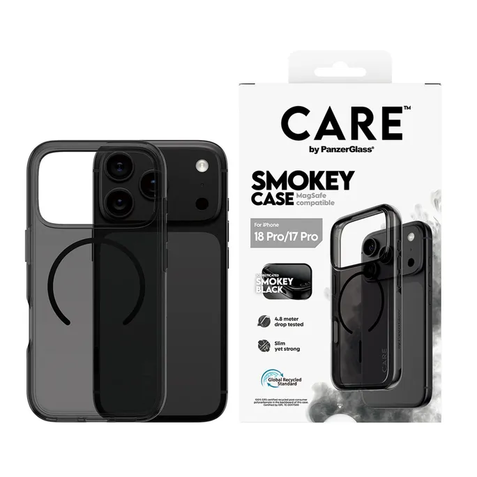 CARE by PanzerGlass Smokey Case m. Schwarz MagSafe iPhone 18/17 Pro
