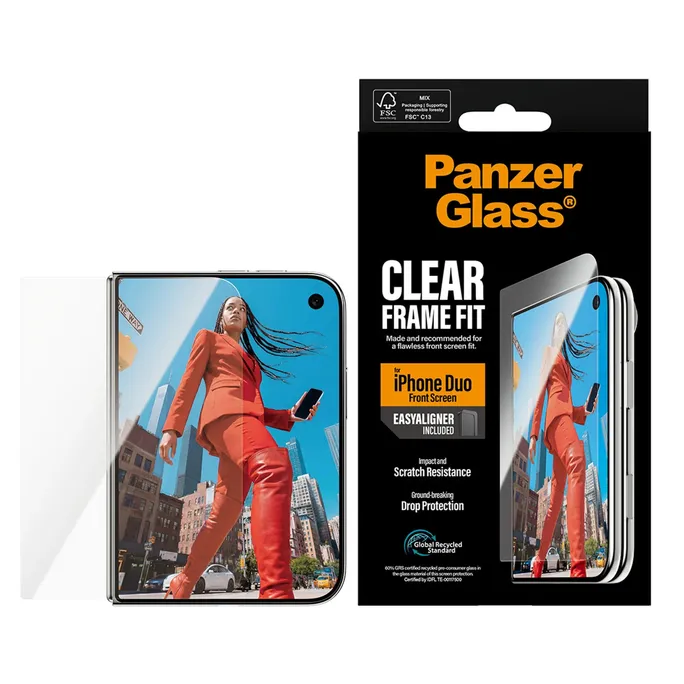 PanzerGlass Displayschutz iPhone Duo RahmenFit m. EasyAligner