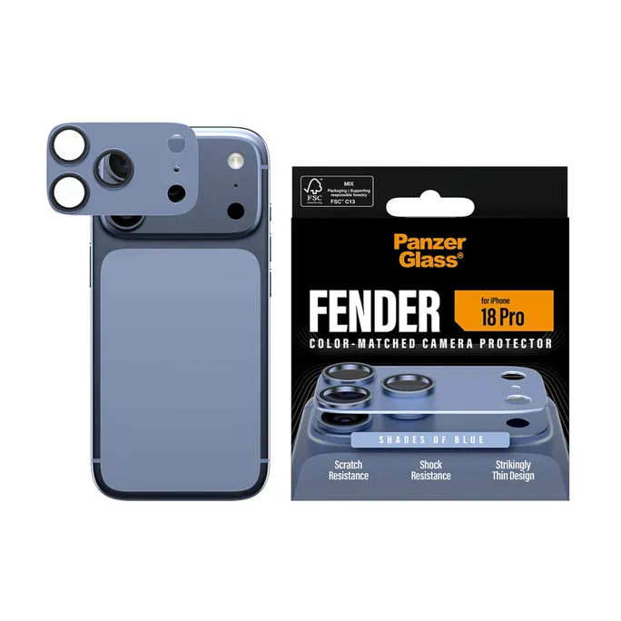 PanzerGlass Fender Kameraschutz Shades of Blue iPhone 18 Pro