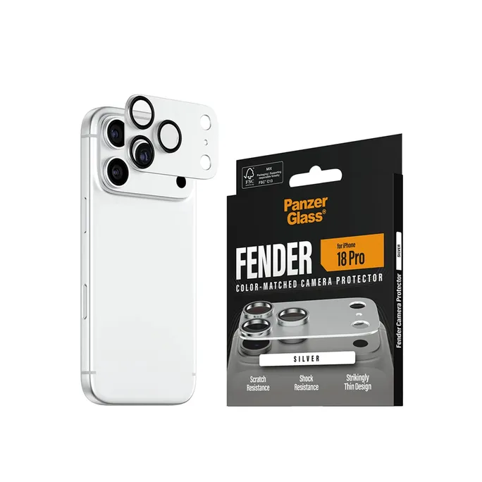 PanzerGlass Fender Kameraschutz Silber iPhone 18 Pro