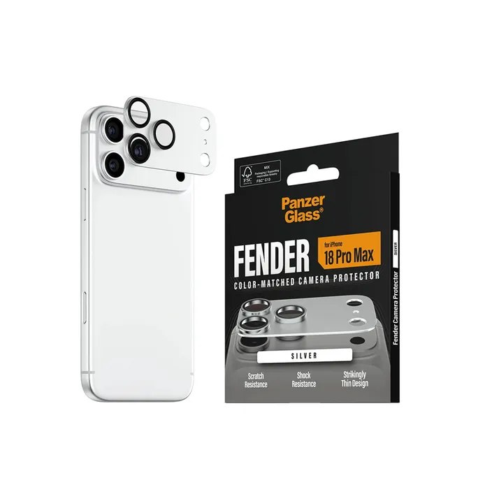 PanzerGlass Fender Kameraschutz Silber iPhone 18 Pro Max