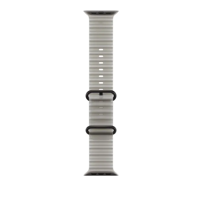 Apple 49 mm Ocean Armband Halbtransparentes Grau - Titan Schwarz