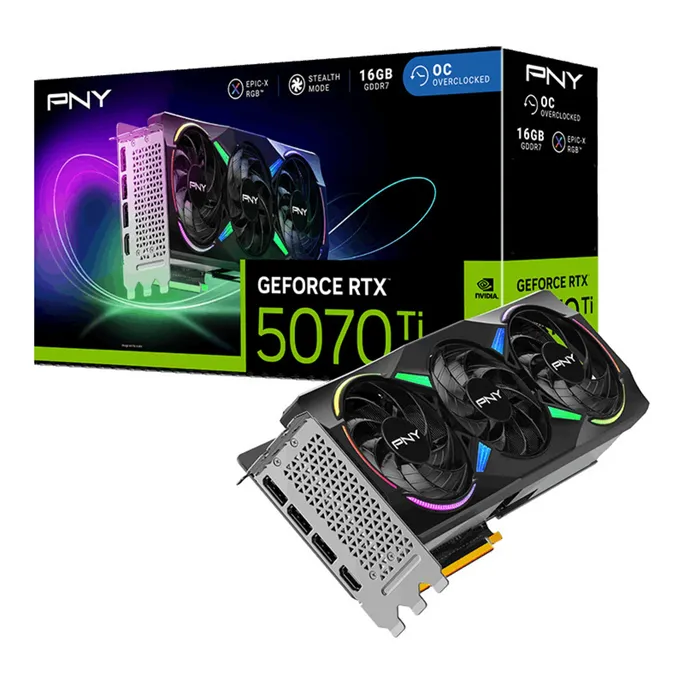 PNY GeForce RTX 5070 TI ARGB EPIC-X RGB OC 16GB Grafikkarte 3xDP/HDMI