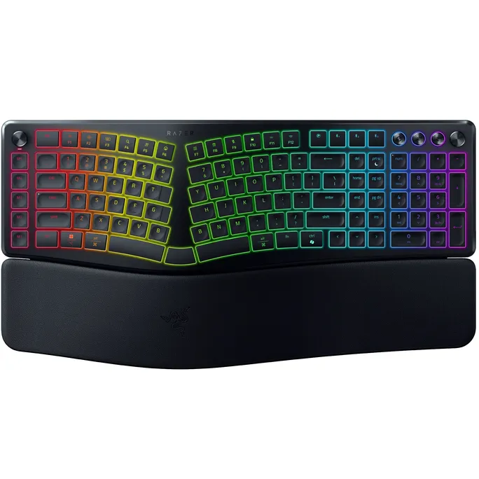 Razer Pro Type Ergo Kabellose Ergonomie-Tastatur | Split-Layout | Bluetooth | USB-C | 5 Makrotasten | RGB