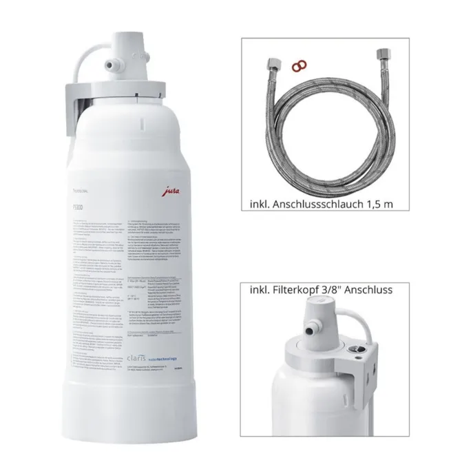 JURA Wasserfilter F5300 für Automaten mit Festwasseranschluss (70333) inkl. Anschlußschlauch und Filterkopf
