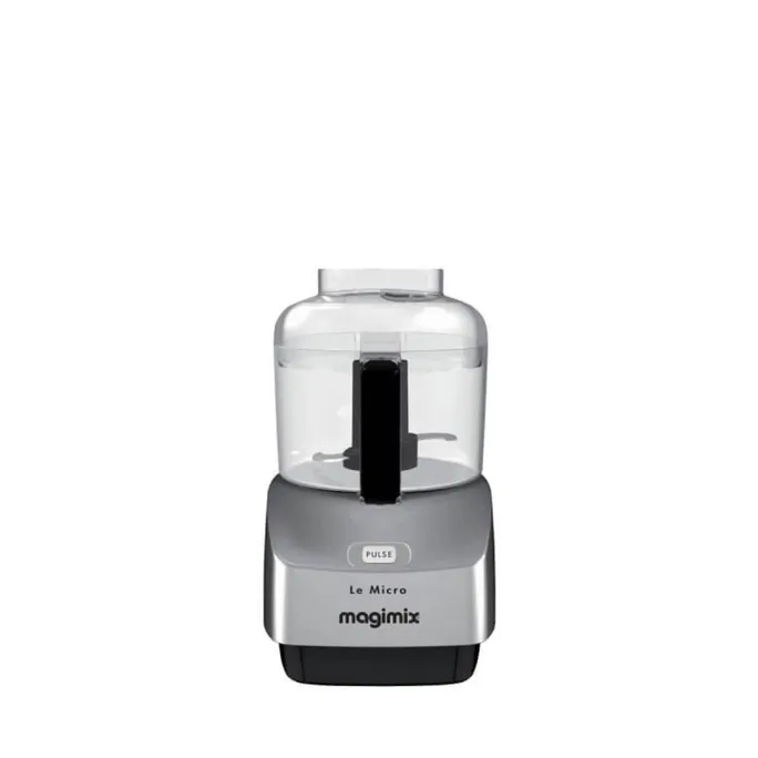 Magimix Le Micro Küchenmaschine Matt Chrome Kompakt-Zerkleinerer mit Edelstahlmesser