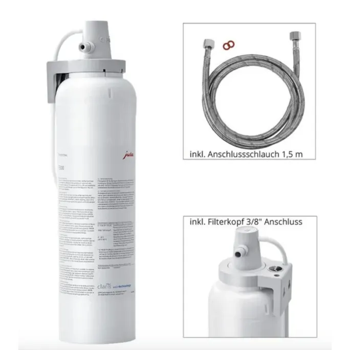 JURA Wasserfilter F2300 für Automaten mit Festwasseranschluss (70331) inkl. Anschlußschlauch und Filterkopf
