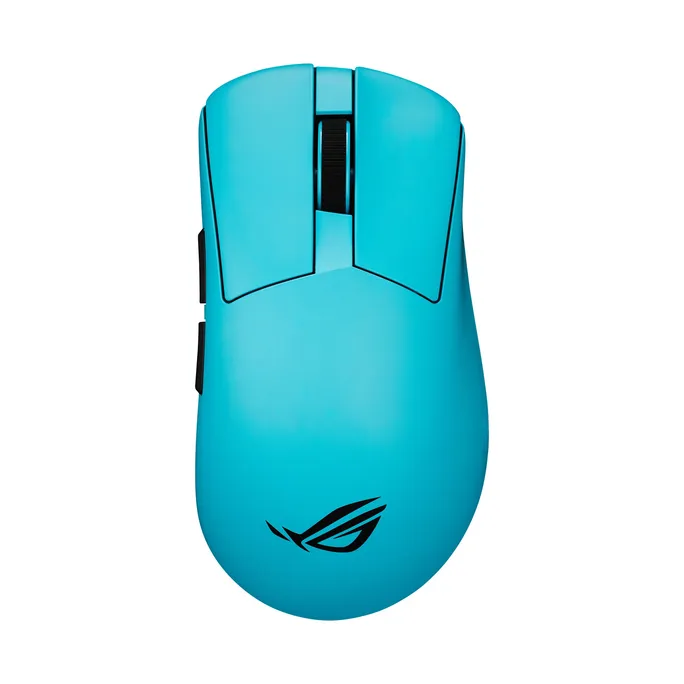 ASUS ROG Gladius IV Ace Gaming-Maus Aqua Blue, 65.000 DPI, 8K Wireless, Bluetooth 6.0, USB-C, ultraleicht 56 g, ergonomisch