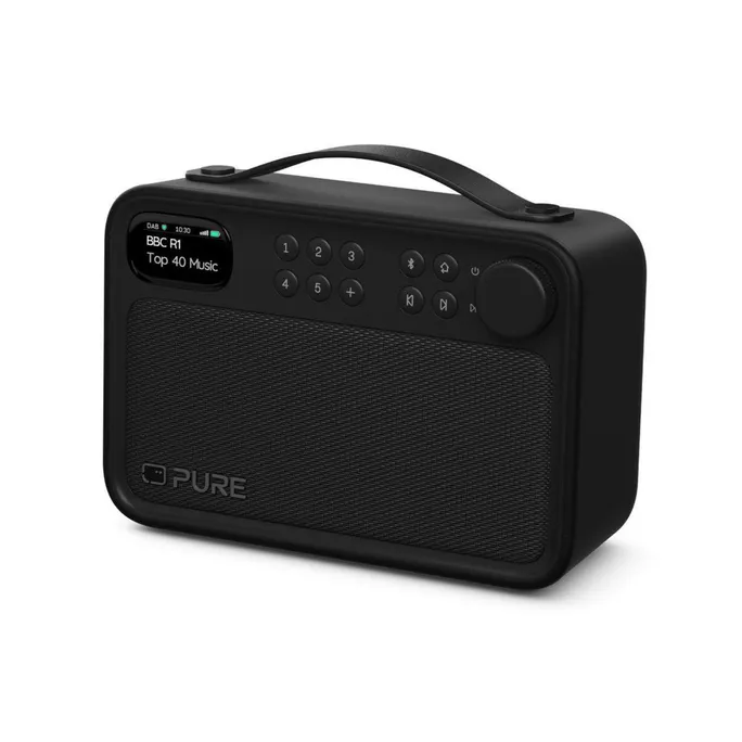 Pure Bloom Radio mit Bluetooth DAB+/UKW IPX5 portabel, mit Akku, schwarz