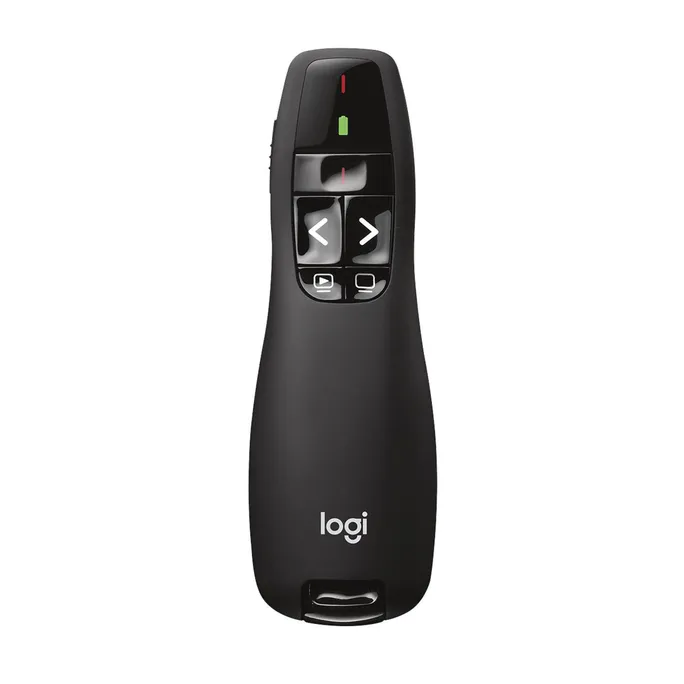 Logitech Wireless Presenter R400 mit rotem Laserpointer, 15 m Reichweite, USB Plug & Play, kabellose Präsentationsfernbedienung