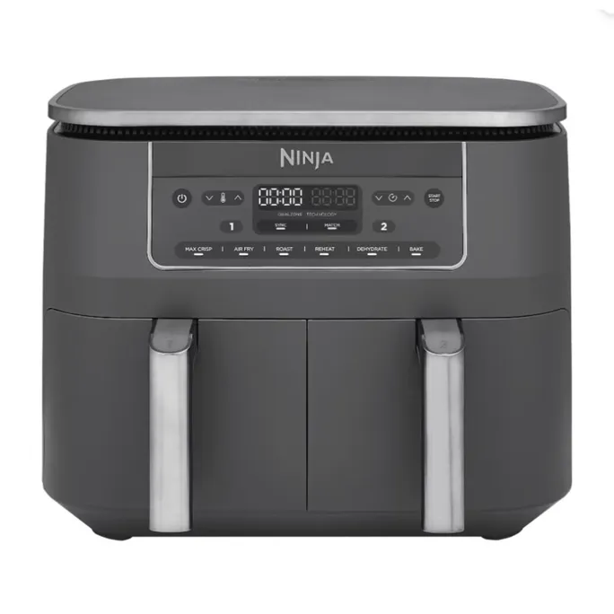 Ninja Dual Zone Heißluftfritteuse 7,6 L metallic grau