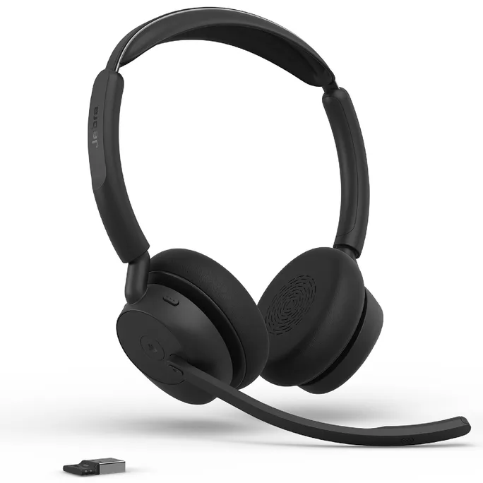 Jabra Evolve3 45 Stereo MS Schwarz Kabelloses Bluetooth-Headset, USB-A Dongle, ANC, Microsoft Teams zertifiziert