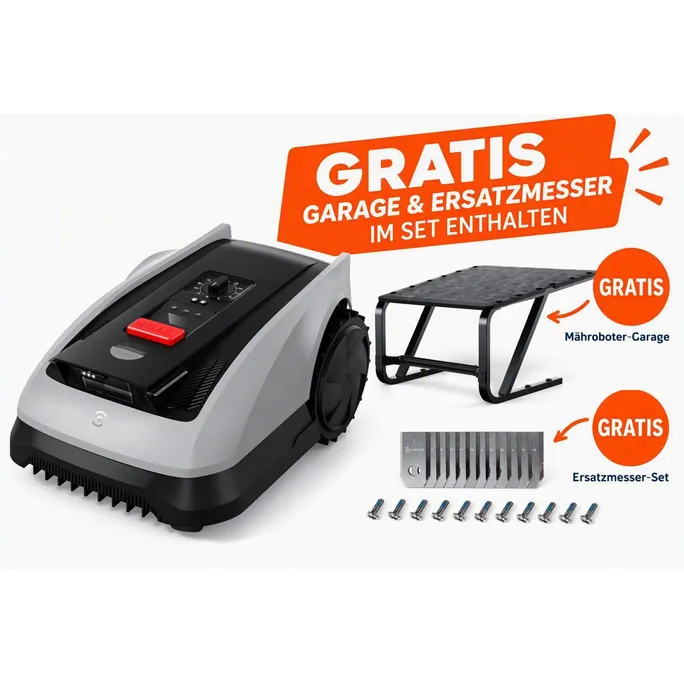ECOVACS GOAT Mähroboter O600 RTK mit Garage und Ersatzmesser