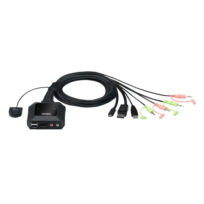 ATEN 2-Port USB-C-DisplayPort-Kabel KVM Switch