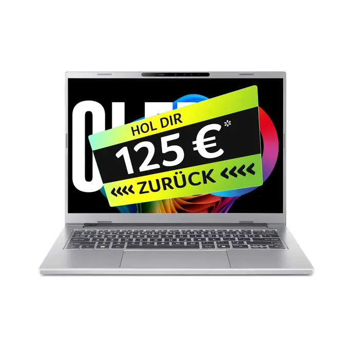 Acer Aspire 14 AI OLED A14-53M-75DW 14 Zoll Laptop Intel Core Ultra 7 258V 32 GB RAM 1 TB SSD Windows 11 Home Silber