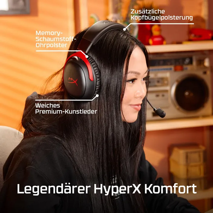 HyperX Cloud III S Wireless Gaming-Headset Schwarz/Blau – 2,4 GHz ...