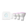 Philips Hue White and Color Ambiance Starter-Set (3x  GU10 Smart Spots, Hue Bridge + Dimmschalter)