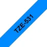 Brother TZe-531 Schriftband 12mm x 8m, schwarz auf blau, selbstklebend