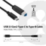 Club 3D USB 3.1 Kabel 1m Typ-C zu Typ-B Gen2 St./St. schwarz