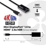 Club 3D DisplayPort 1.4 Adapter mDP zu HDMI 2.0a HDR aktiv schwarz CAC-1180