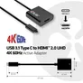 Club 3D USB 3.1 Adapter Typ-C zu HDMI 2.0 UHD 4K 60Hz aktiv schwarz CAC-2504