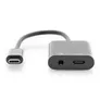 DIGITUS USB Type-C™ Adapter / Konverter, Type-C™ auf USB Type-C™ + 3.5mm Klinke