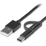 4smarts Micro-USB & USB-C Kabel ComboCord 1m, Textil Schwarz