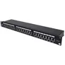 24-Port Cat6a Patchpanel, geschirmt, 24 Ports, FTP, 1 HE, mit Klemmleisten 90°