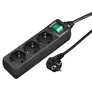 Hama 00108835 Steckdosenleiste, 3-fach, mit Schalter, 5 m, Schwarz
