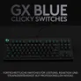 Logitech G Pro TKL - GX Blue Clicky Switches - Kabelgebundene Gaming-Keyboard