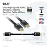 Club 3D HDMI 2.1 Kabel 2m Ultra High Speed 4K120Hz, 8K60Hz St./St. schwarz