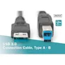 DIGITUS USB 3.0 Anschlusskabel 1,8m Typ A - B St/St, schwarz
