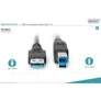 DIGITUS USB 3.0 Anschlusskabel 1,8m Typ A - B St/St, schwarz