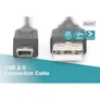 DIGITUS Mini USB 2.0 Anschlusskabel 1,8m Typ A - mini B (5pin) St/St, schwarz