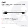 Club 3D USB 3.2 Typ-A auf micro USB Kabel 1m St./St. schwarz