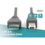 DIGITUS USB 2.0 Anschlusskabel, Typ A - B St/St, 1.8m, schwarz