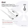 Club 3D USB 3.2 Gen2 Typ-C auf Gigabit Ethernet LAN Adapter 0,2m schwarz