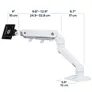 ERGOTRON HX Monitor Arm/patentierter CF-Tech. weiß bis 19,1Kg/1000R Krümmung