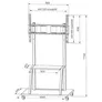 Techly TV Rollwagen für LCD LED TV 55-100", mit  Ablage