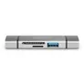 DIGITUS DA-70886 Combo Card Reader Hub (USB-C+USB 3.0) grau