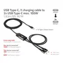 Club 3D USB-Typ-C Y-Ladekabel auf 2x USB-Typ-C max. 100W 1,8m St./St.