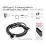 Club 3D USB-Typ-C Y-Ladekabel auf 2x USB-Typ-C max. 100W 1,8m St./St.