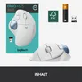 Logitech ERGO M575 Kabellose Trackball Maus Weiß